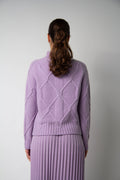 Braided Turtleneck Knit Sweater