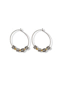 Cube Beaded Hoops II | Gold