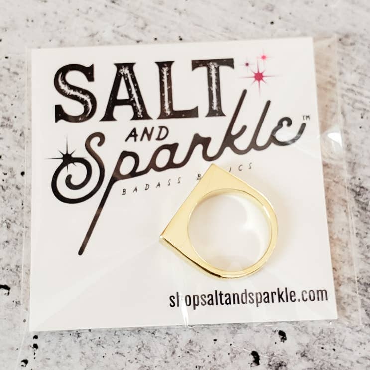 Gay All Day | Gold Flat Top Ring