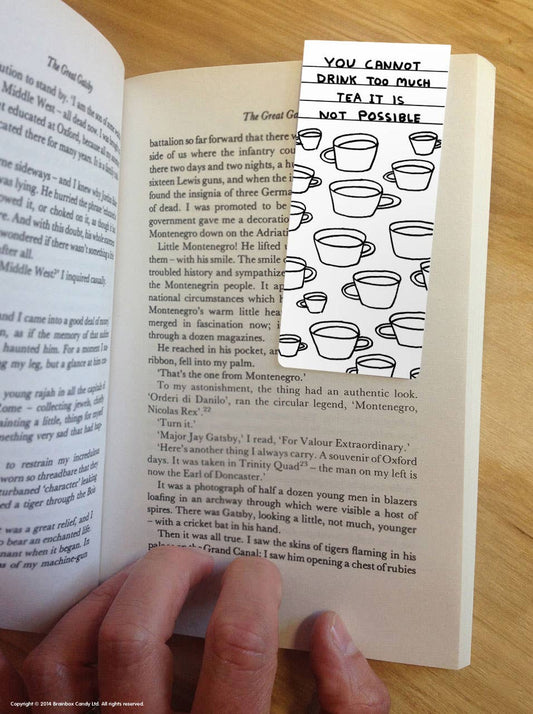 Too Much Tea | Magnetic Bookmark  x David Shrigley