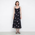 Rose Printed Fitted Sling Dress