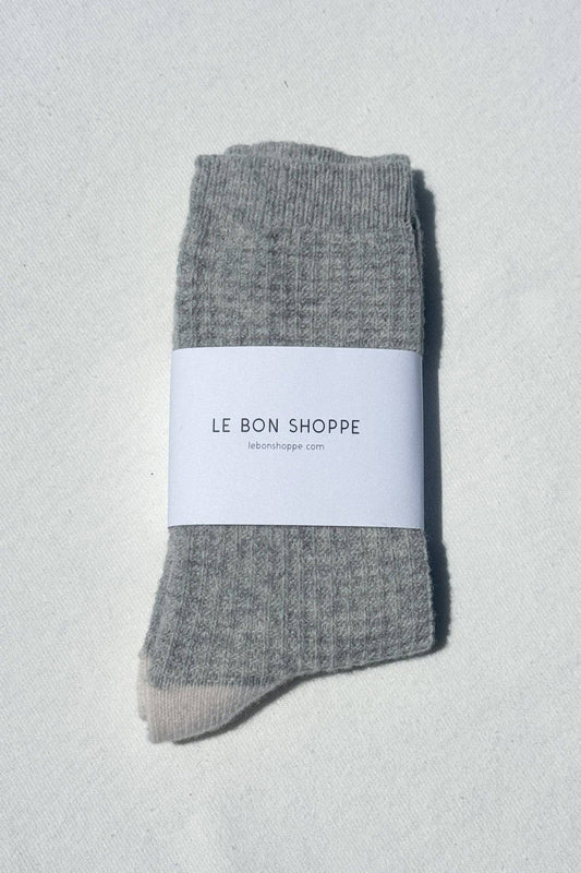 Wool Waffled Socks | Stone Cream