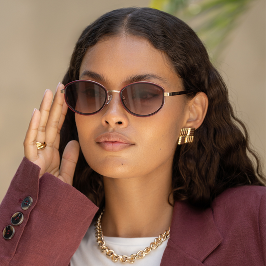 Jordan Oval Sunglasses | Burgundy