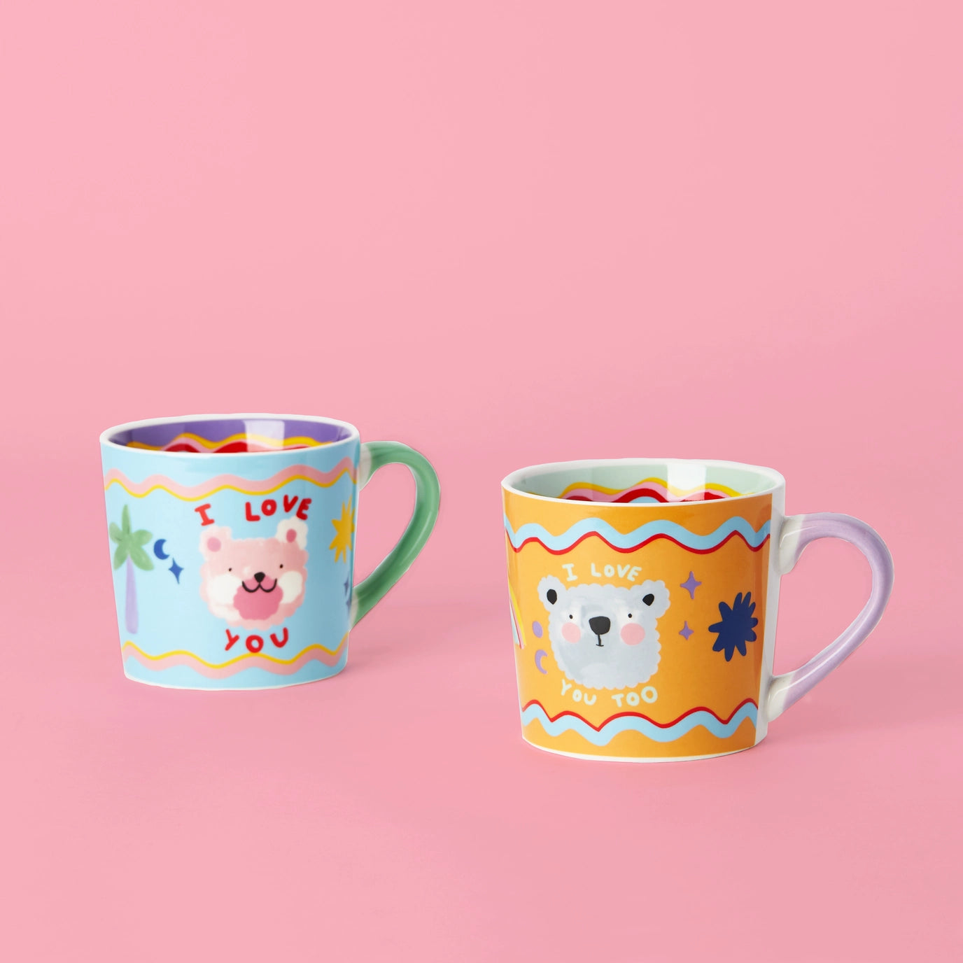 Teddy Bear Love You Mugs | Set of 2