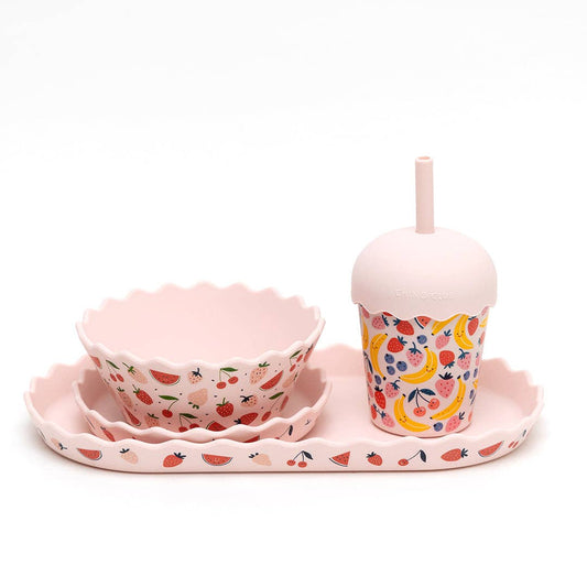 Pink Fruits | Silicone Bowl and Plate Set