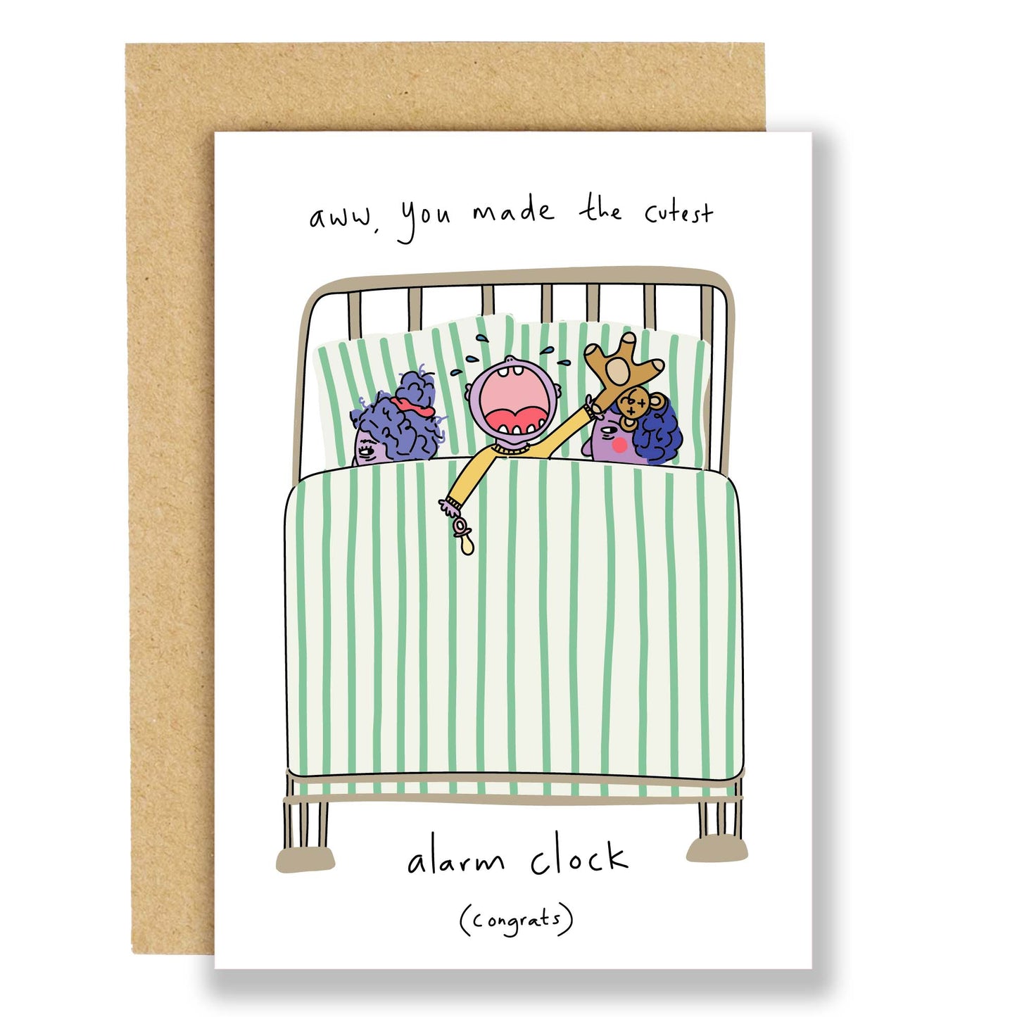 Cutest alarm clock card