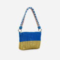 Colorblock Raffia Zip Bag | Various Colours