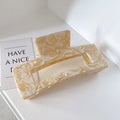 XL Square Marble Hair Claw | Various Colours