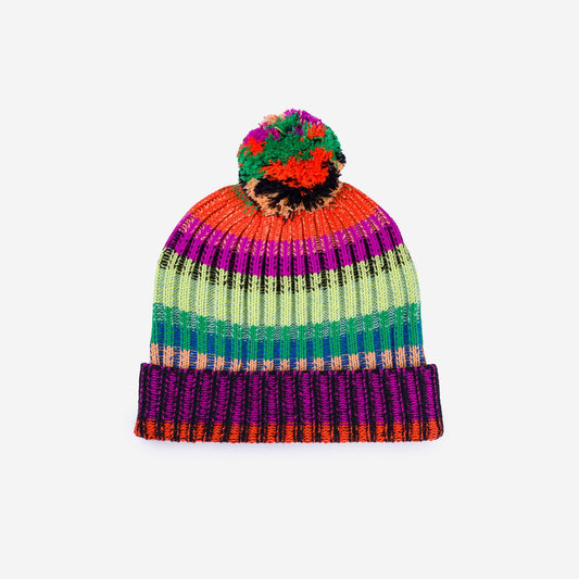 Mosaic Stripe Pom Beanie | Various Colors