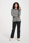 Glenariff Raglan Tweed Cardigan |  Grey/Light Grey