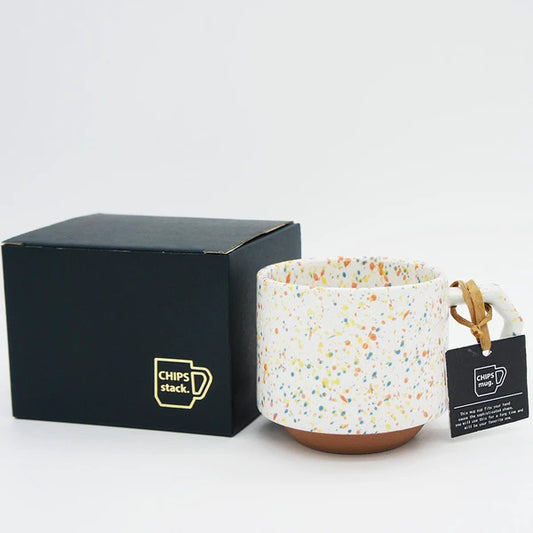 Chips Stack Splash Mug  280ml | Splash White- Orange