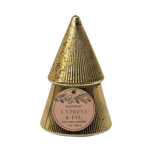 Stacked Tree Candle | Cypress & Fir - Various colours