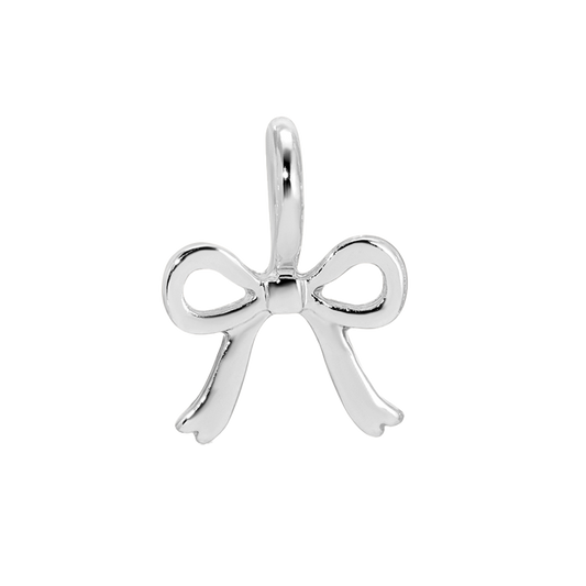 Bow Charm | Silver - Charm Garden