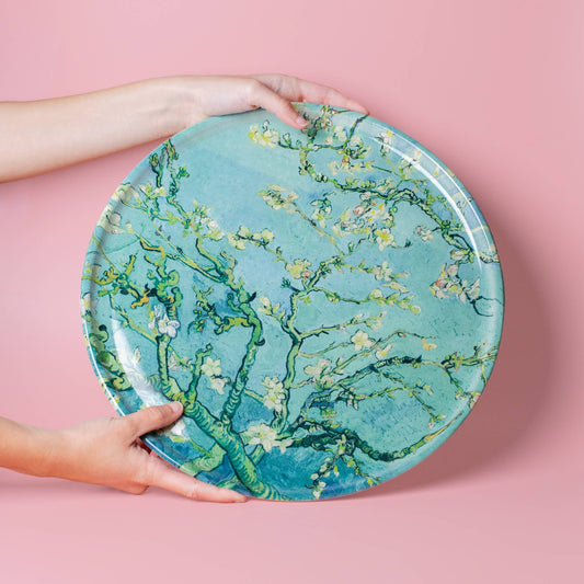 Large Ceramic Pizza Plate | Van Gogh Almond Blossom