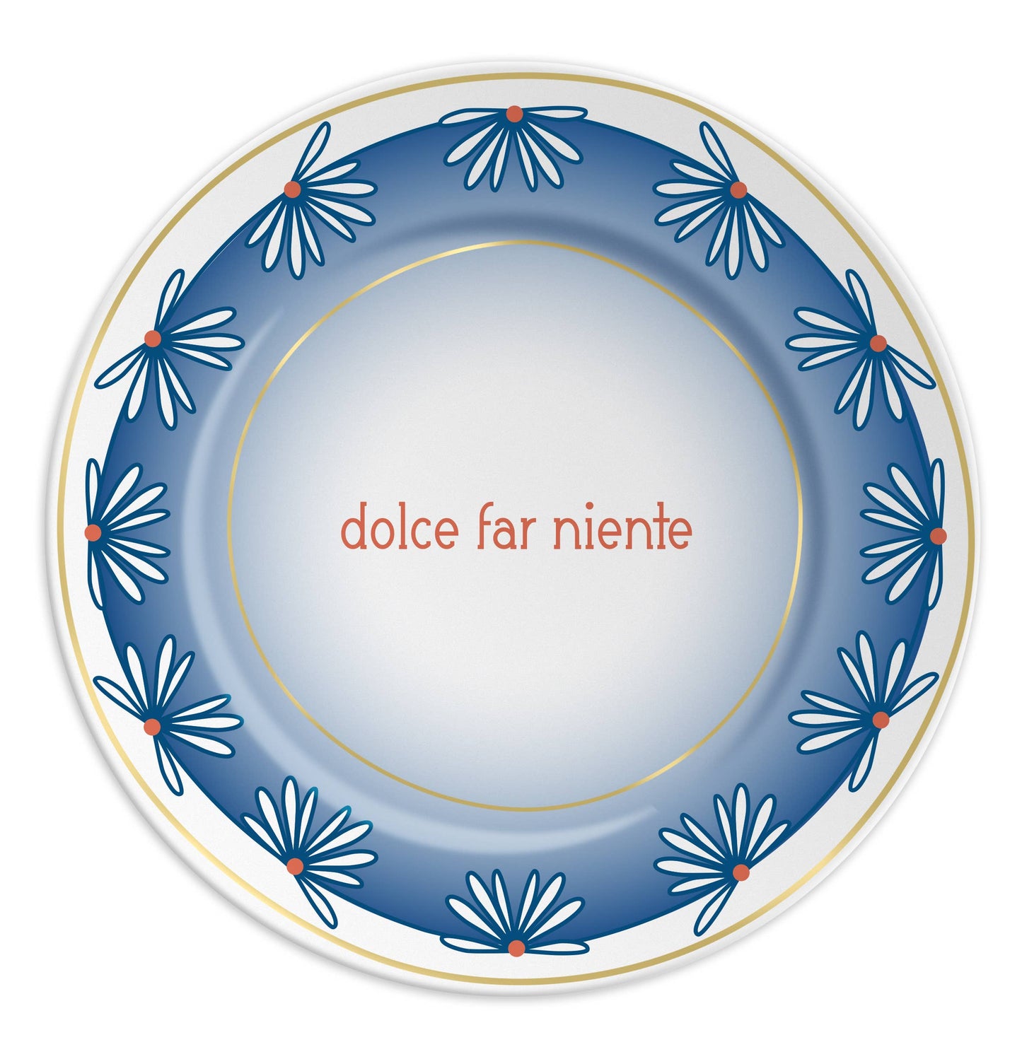 DOLCE FAR NIENTE BIG - Porcelain plate with writing
