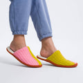 Colorblock Slide Slippers | Golden Olive Pink