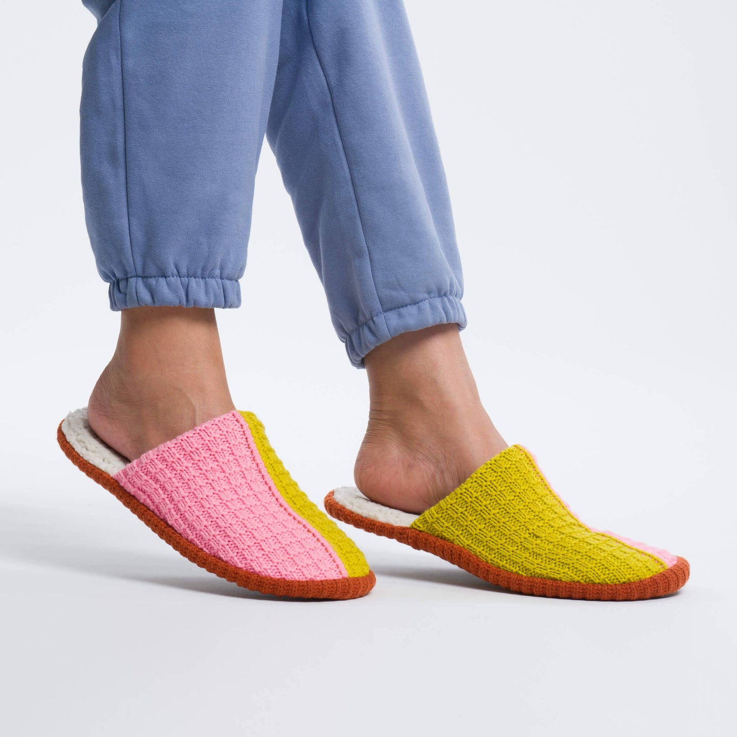 Colorblock Slide Slippers | Golden Olive Pink