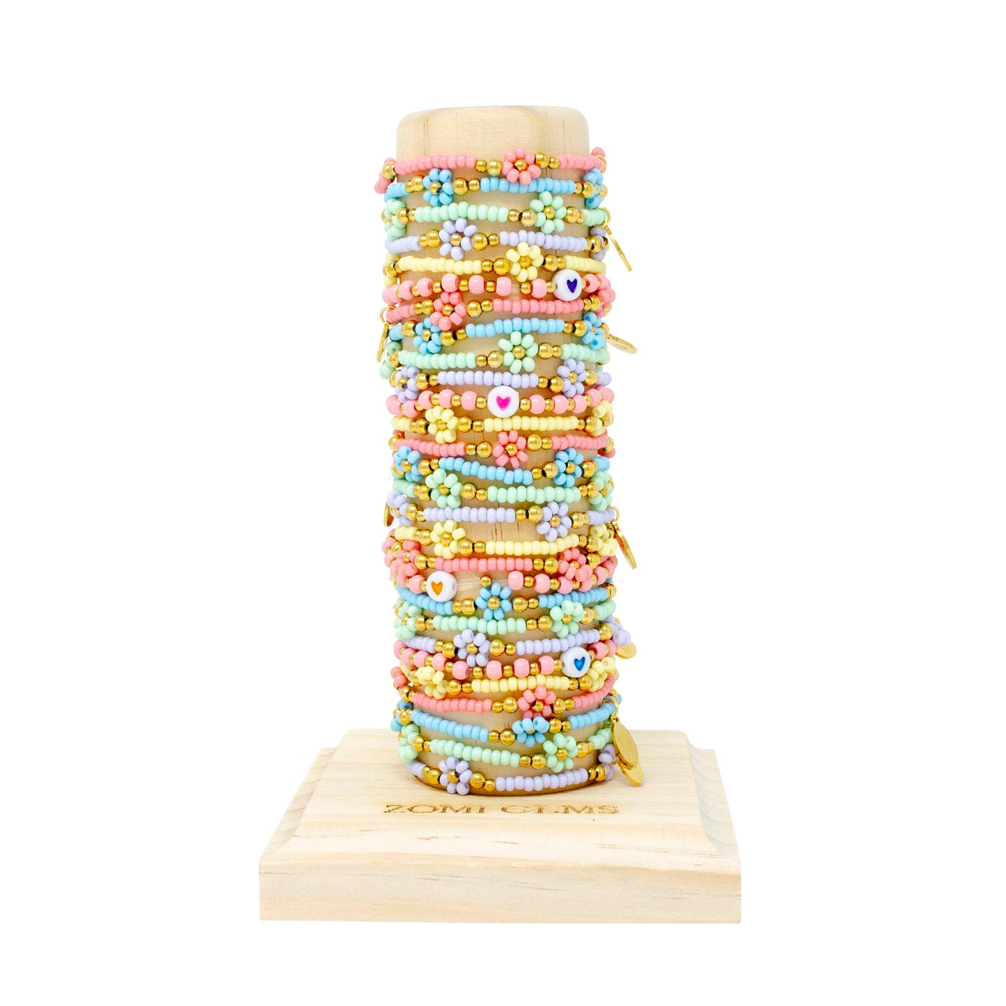 Tiny Daisies & Hearts | Bead Bracelet