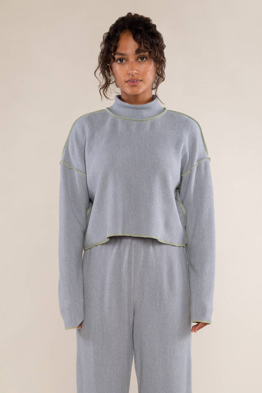 Pleated Turtleneck Top | Winnie