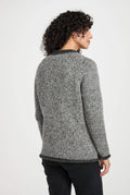 Glenariff Raglan Tweed Cardigan |  Grey/Light Grey