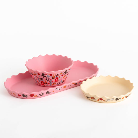 Cowgirl Bowl and Plate Set
