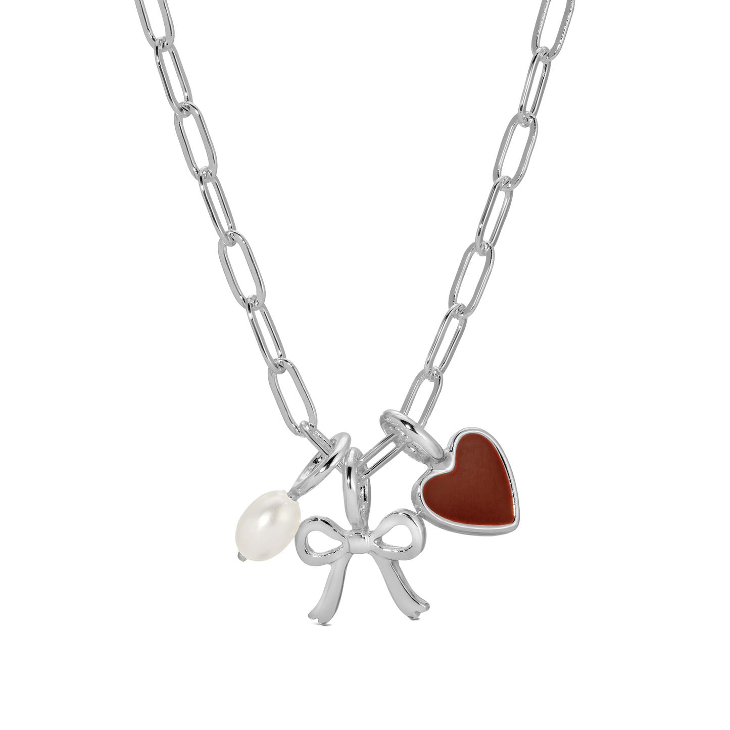 Paperclip Necklace Chain - Silver | Charm Garden