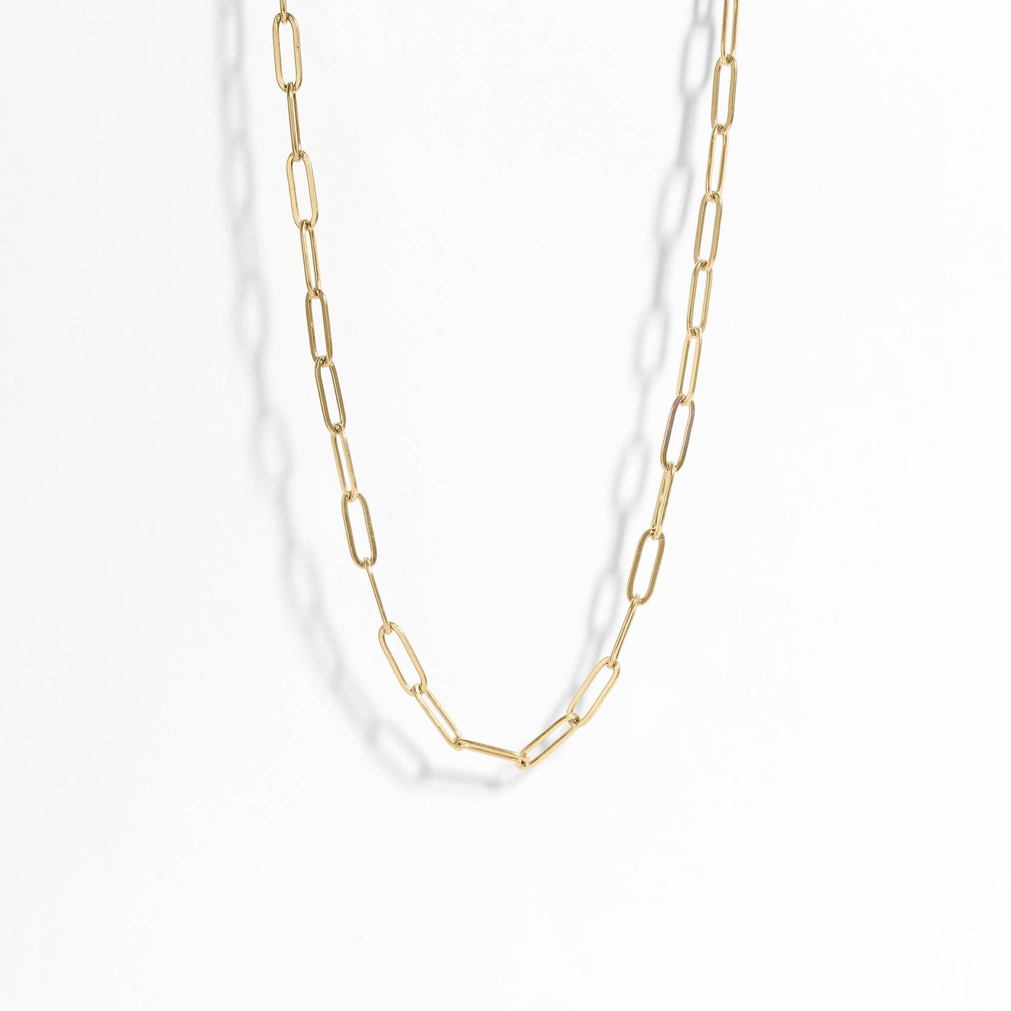 Paperclip Chain Necklace | Gold