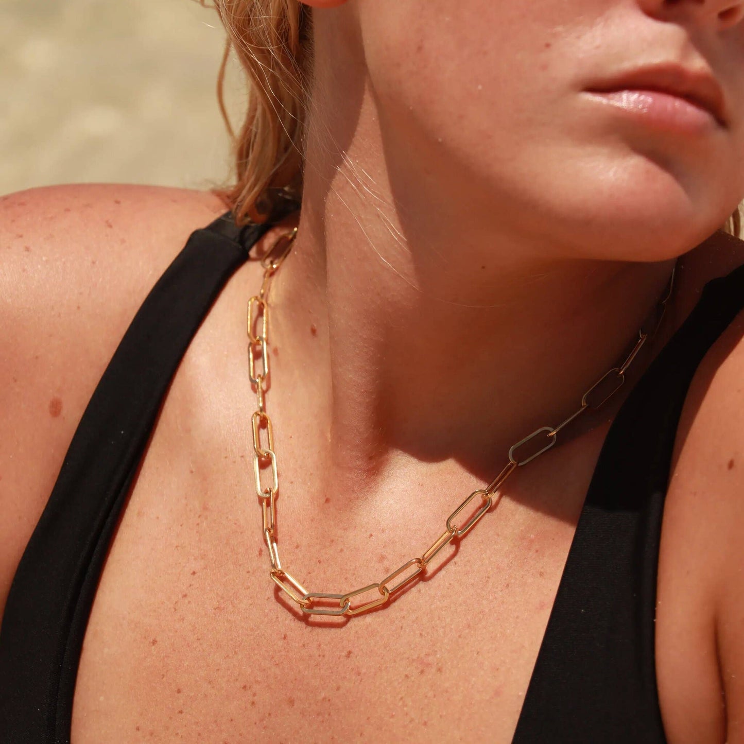 Paperclip Chain Necklace | Gold