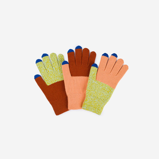 Pair and Spare Knit Touchscreen Gloves | Peach Rust