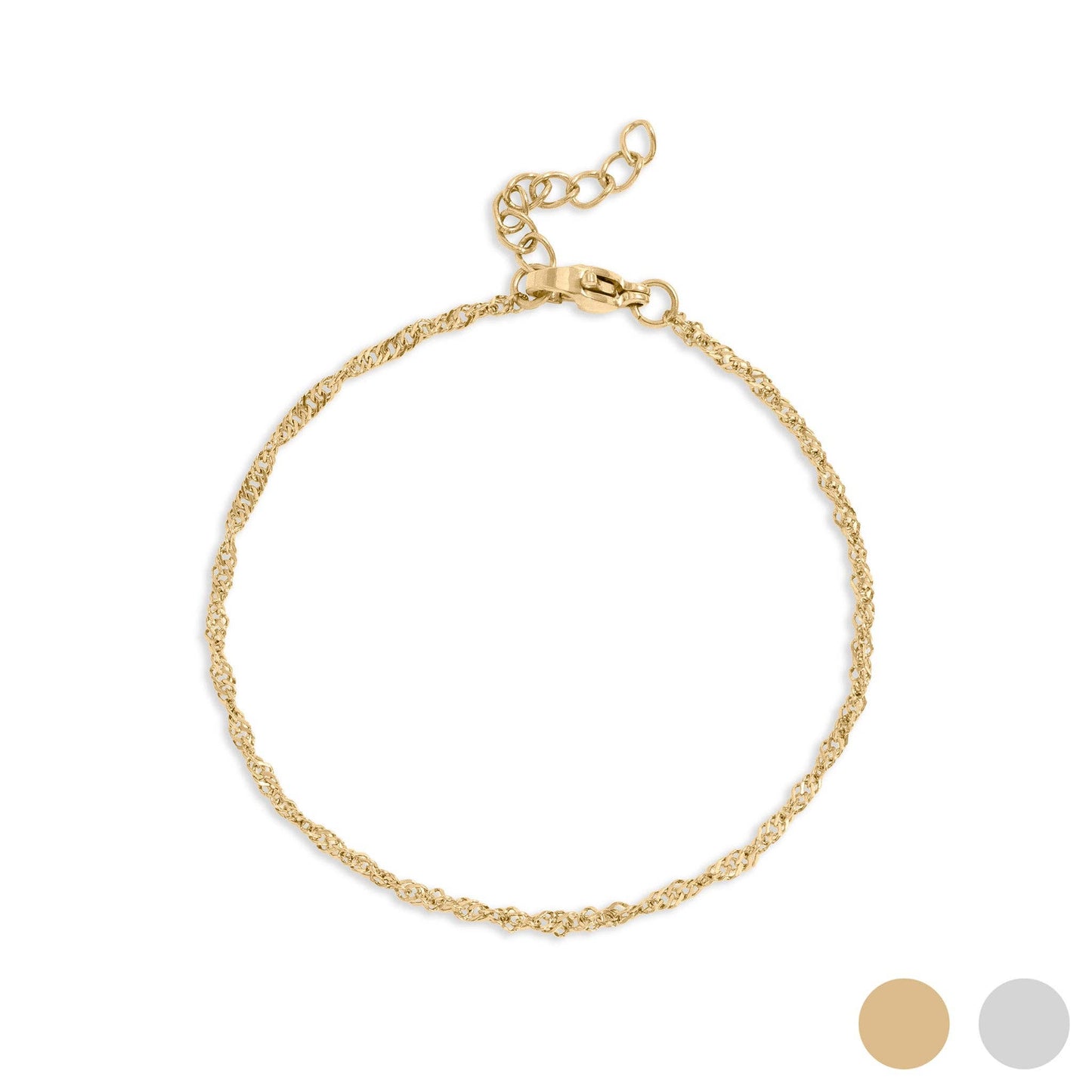Singapore Chain Bracelet | Gold & Stainless Steel