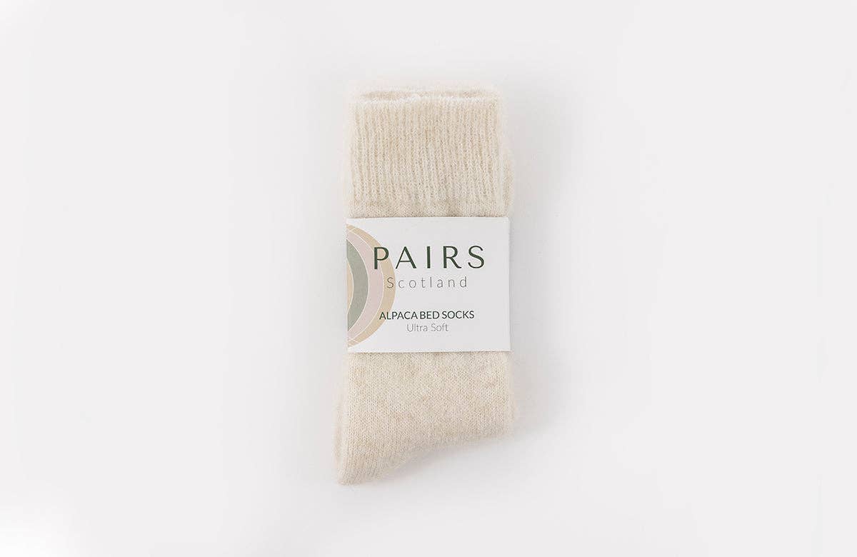 Ultra Soft Alpaca Bed Socks | Undyed Cream
