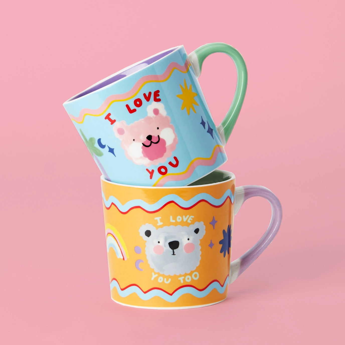 Teddy Bear Love You Mugs | Set of 2