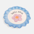 Hello Petal Daisy Ceramic Plate | Light Blue