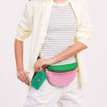 Colorblock Raffia Fanny Pack