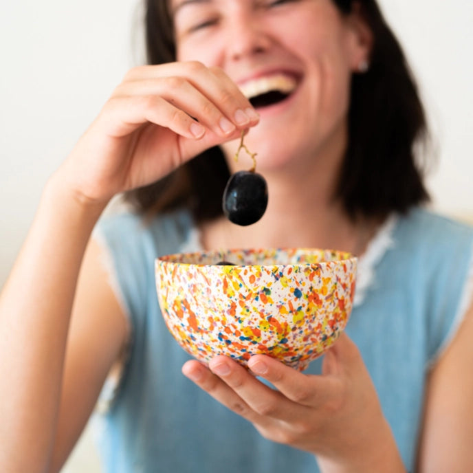Rice Bowl for Breakfast | Carnival orange mottled