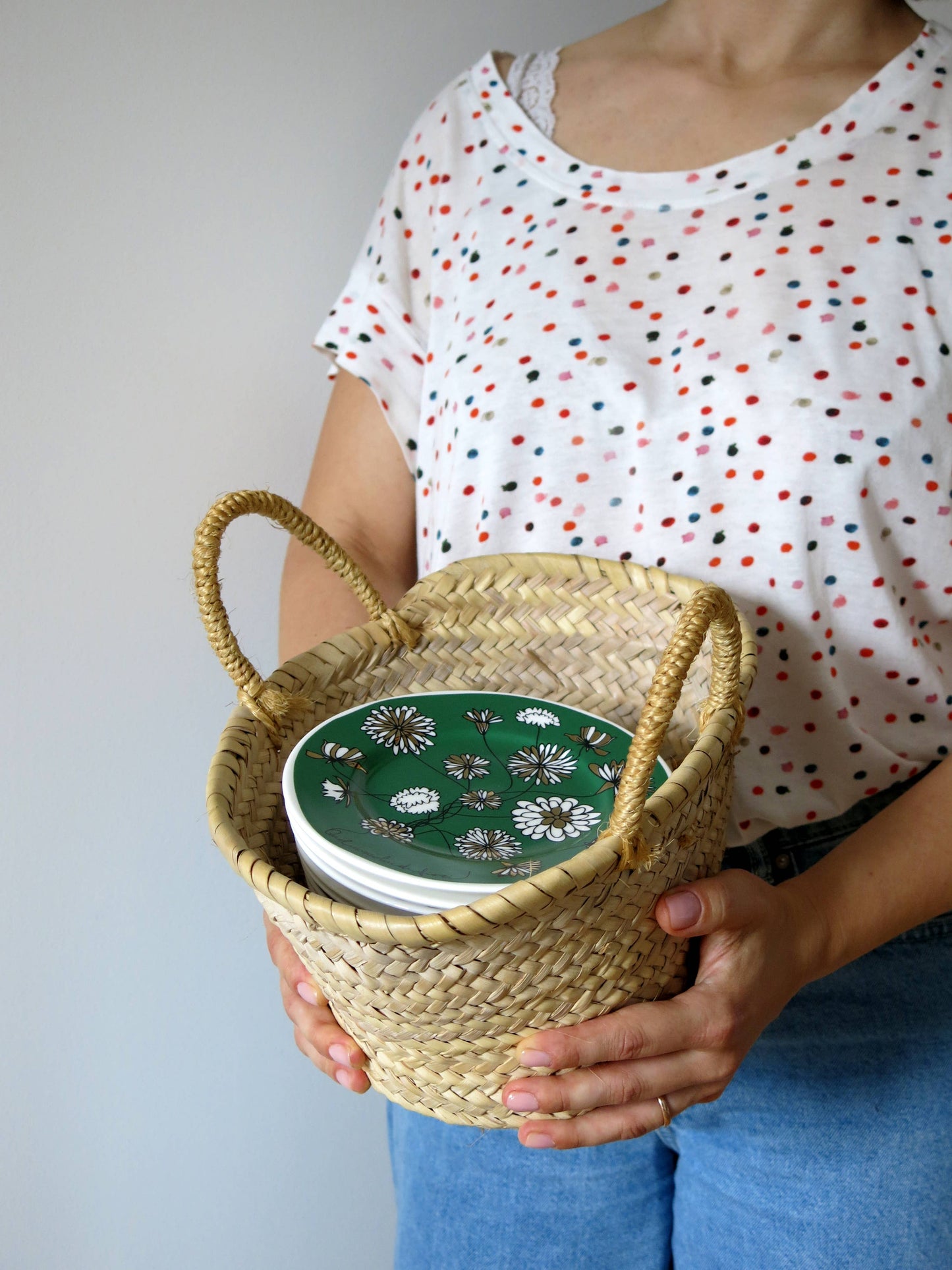 That Bouquet of Flowers | Green Porcelain Plate