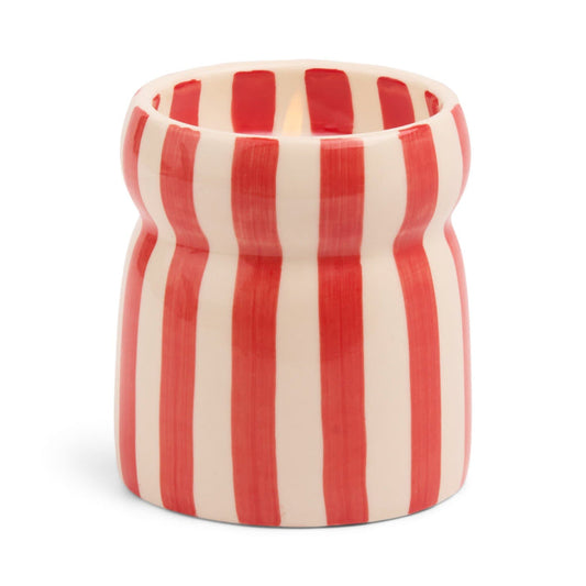 Cabana Striped Ceramic Candle | Hibiscus Bay