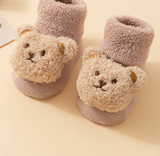 Fluffy Teddy Bear Baby Socks | Various Colours