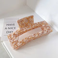 XL Square Marble Hair Claw | Various Colours