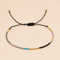 Miyuki Bead Slider Bracelet | Black + Gold Multi
