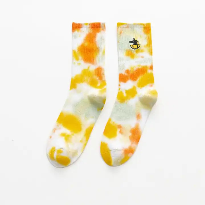 Tie Dye Embroidered Socks | various colours available