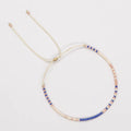 Miyuki Bead Slider Bracelet | Multi + White