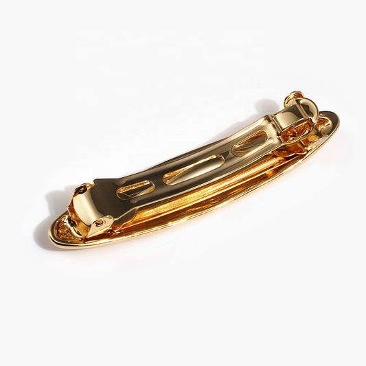Gold Mini Barrette | Hammered