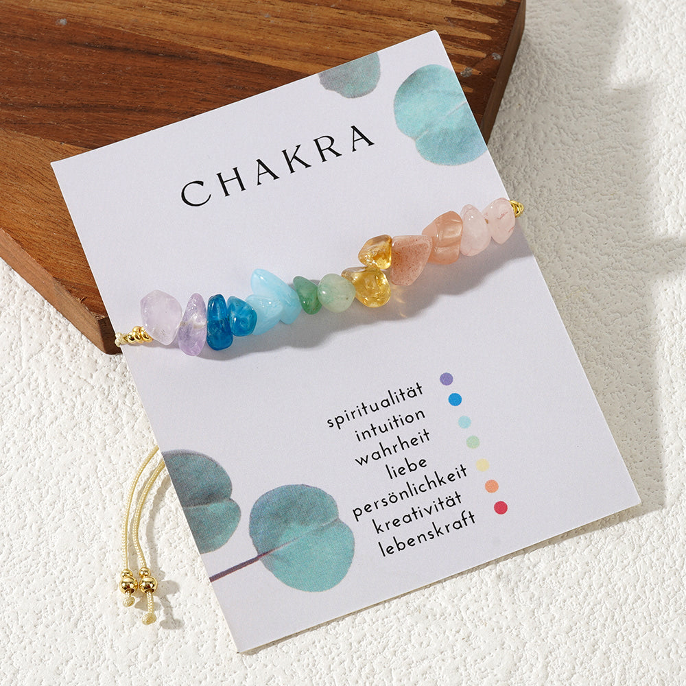 Chakra Beaded Multicoloured Slider Bracelet