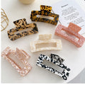 XL Square Marble Hair Claw | Various Colours