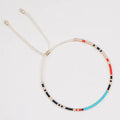 Miyuki Bead Slider Bracelet | Multi + White