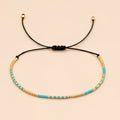 Miyuki Bead Slider Bracelet | Black + Gold Multi