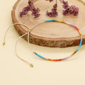 Miyuki Bead Slider Bracelet | Multi + White