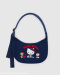 Medium Nylon Crescent Bag | Embroidered Hello Kitty & Teddy