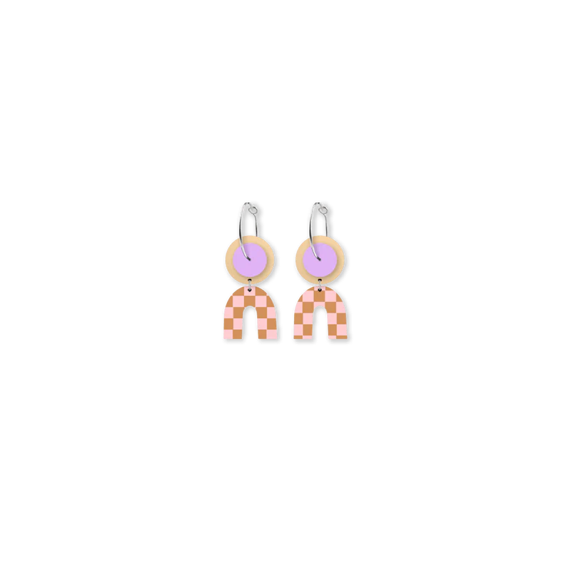 Playful Hues Layered Small Arch Hoop Earrings